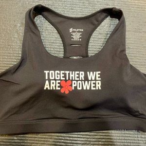 Peloton Together We Are Power Black Sports Bra Size 1x Sophia Bra Women NWT